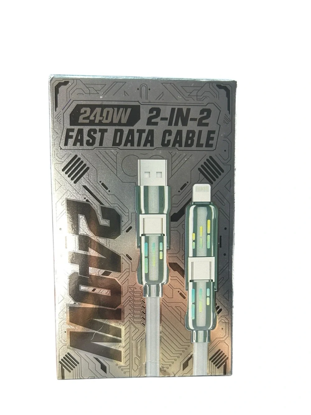 NEW 240W 2-in-2 Fast Data Cable Gray USB Charging Cable High Speed ⚡️